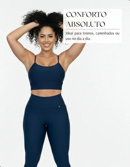 Top Fitness Academia Alça Fina Costa Aberta Feminino