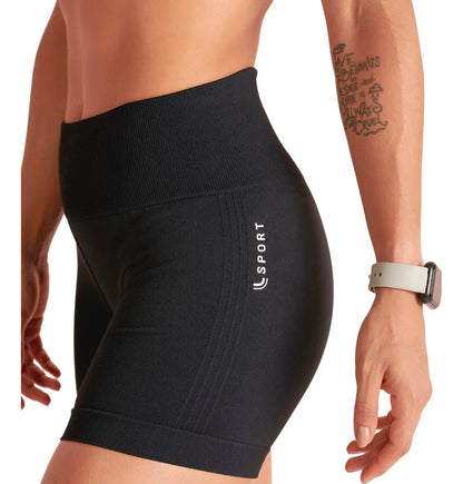 Short Feminino Lupo Modela Bumbum Sport Cós Alto Anatomico