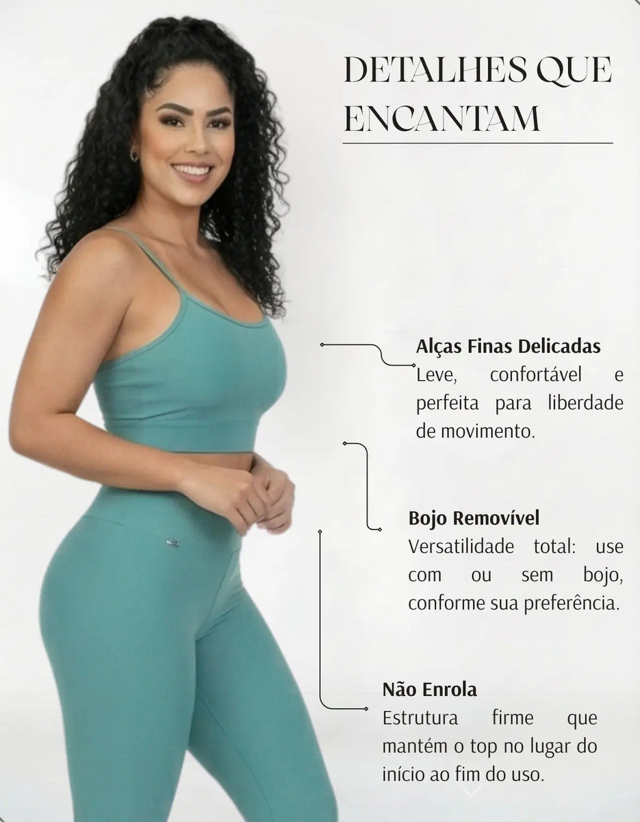 Top Fitness Academina De Alcinha Fina Com Bojo