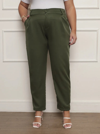 Calça Social Alfaiataria Cintura Alta Plus Size Feminina