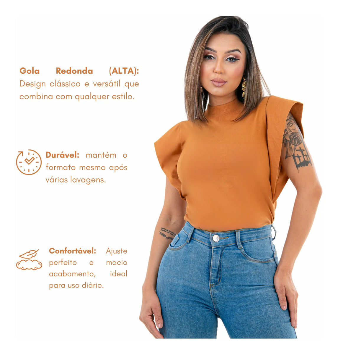 Blusa Feminina Social Manga Morcego Muscle Tee Luxo