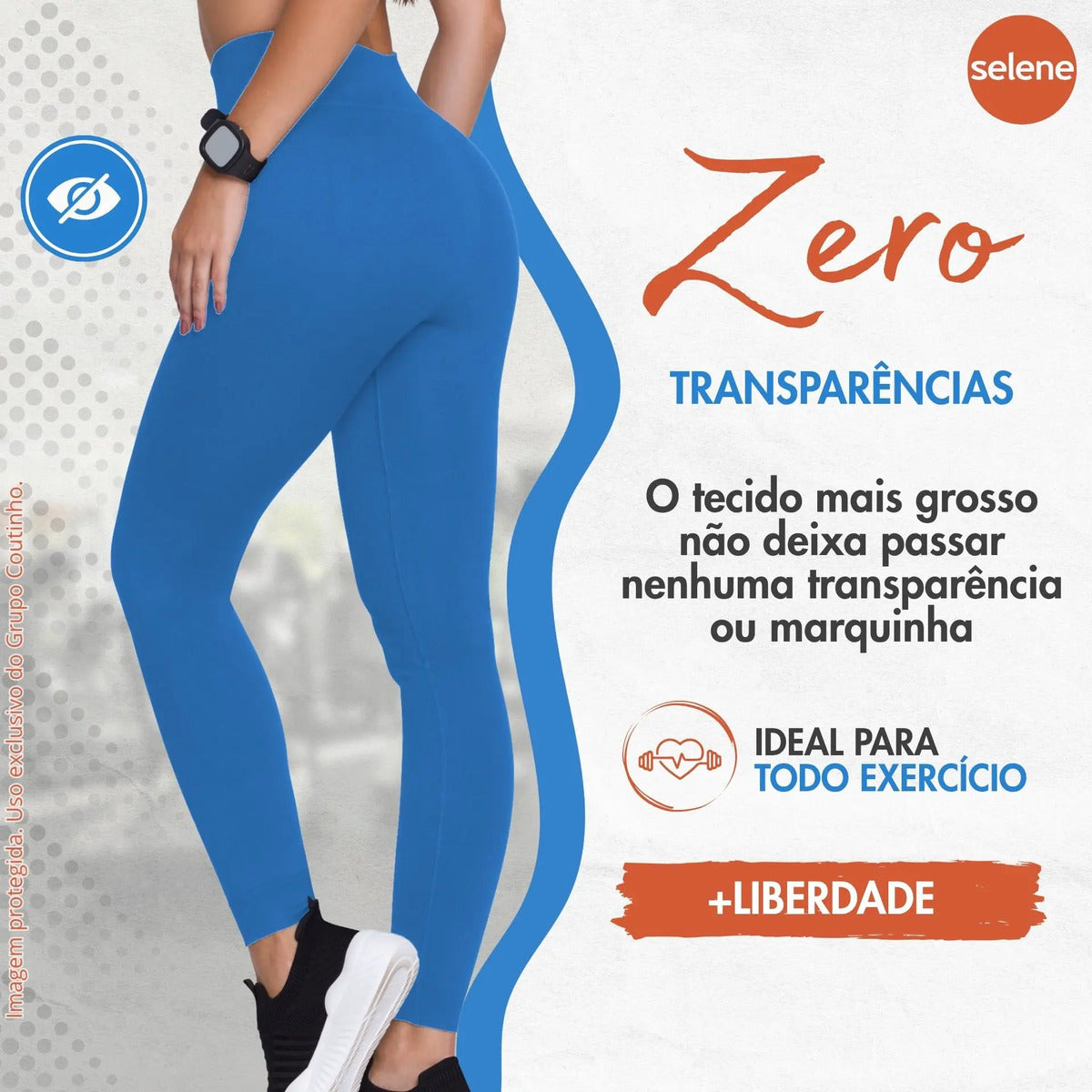 Calça Legging Zero Transparência Fitness Cintura Alta Selene
