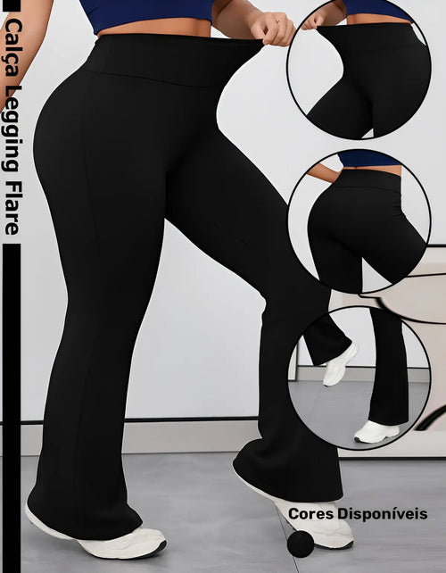 Calça Legging Flare Feminina Modelo Bailarina Cós Alto