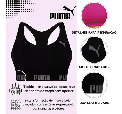 Top Puma Academia Fitness Original Nadador Alta Sustentação