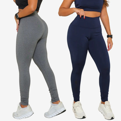 Kit 3 Calças Legging Feminina Academia Fitness Cintura Alta