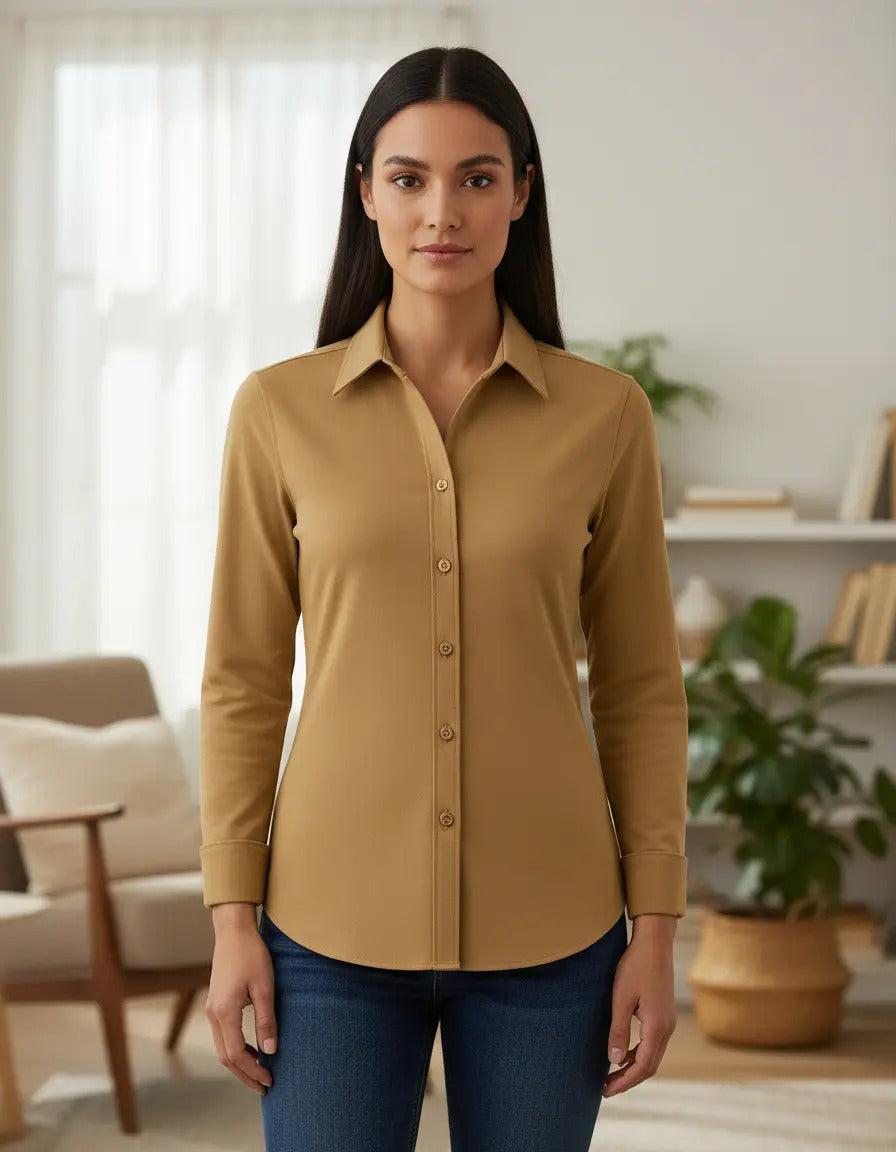 Camisa De Botão Sofisticada Feminina Alta Qualidade Sale 40%