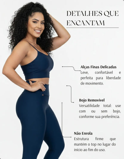 Kit-2 Top Alcinha Fina Academia Fitness C/ Bojo Suplex Power