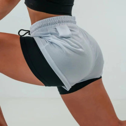 Conjunto 2 Shorts Feminino Compressão Corrida Bolso Oculto