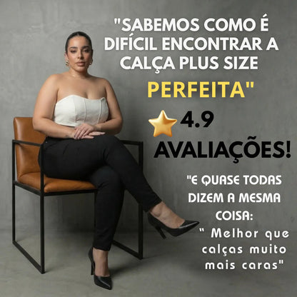 Calça Jeans Plus Size Cintura Alta Elastano Lycra Modeladora
