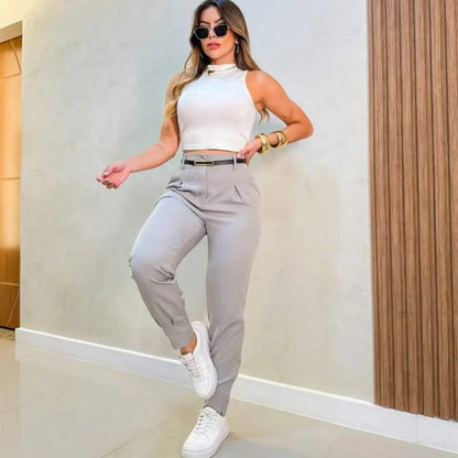 Calça Cenoura Sport Chic Premium Conforto Sofisticada Social