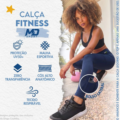 Legging Academia Fitness Com Bolso Zero Transparência Elite