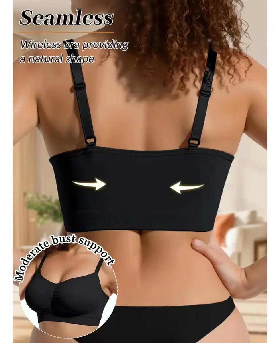 Kit 3 Top Sutiã Sensual Sem Costura Com Alça Ajustável