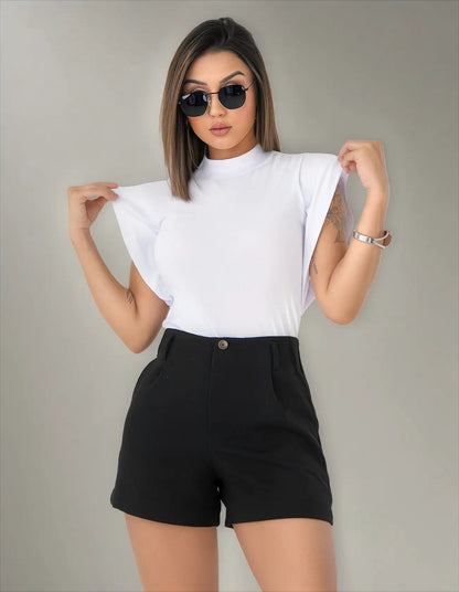 Blusa Feminina Social Manga Morcego Muscle Tee Luxo