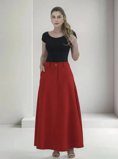 Saia Longa Social Alfaiataria Moda Feminina Evangelica Prime