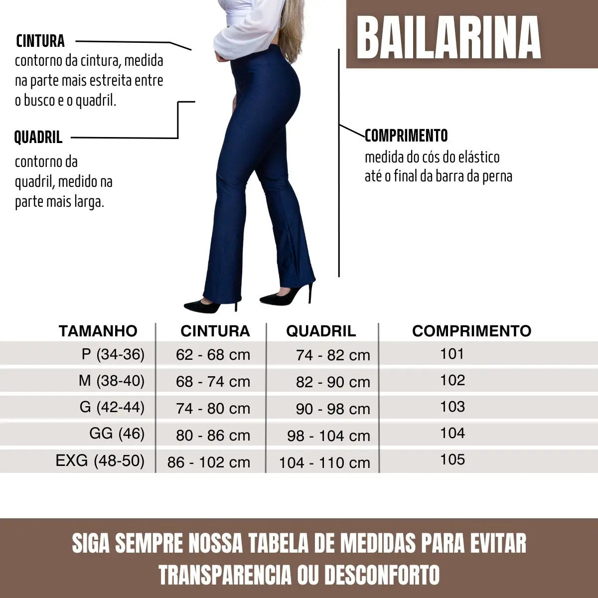 Calça Bailarina Flare Suplex Cintura Alta Promoção