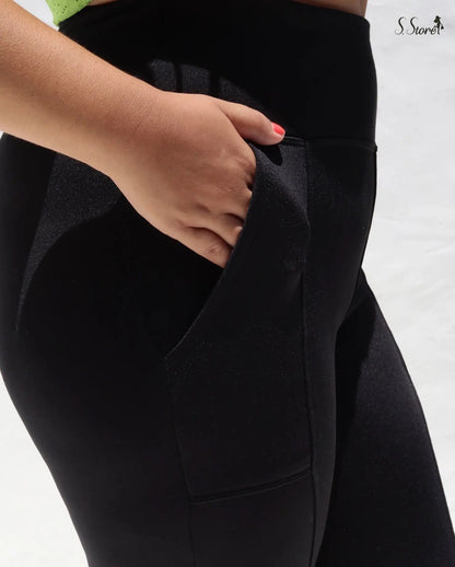 Calça Legging Plus Size Montaria Flanelada Forrada Cós Largo