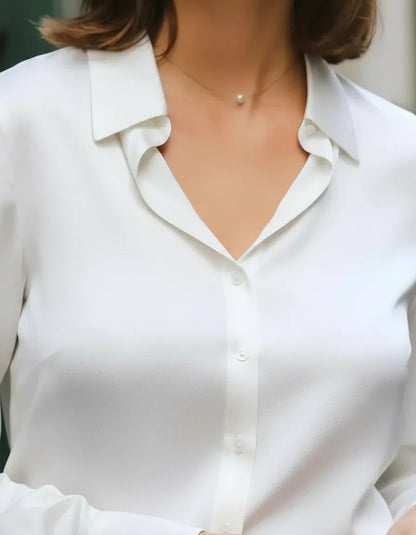 Camisa Social Feminina Crepe Leve Seda Blusa Luxo Sale 40%