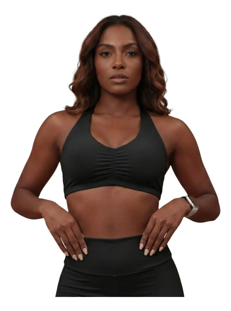 Top Halter Fitness Frente Unica Suplex Bojo Removìvel Yoga