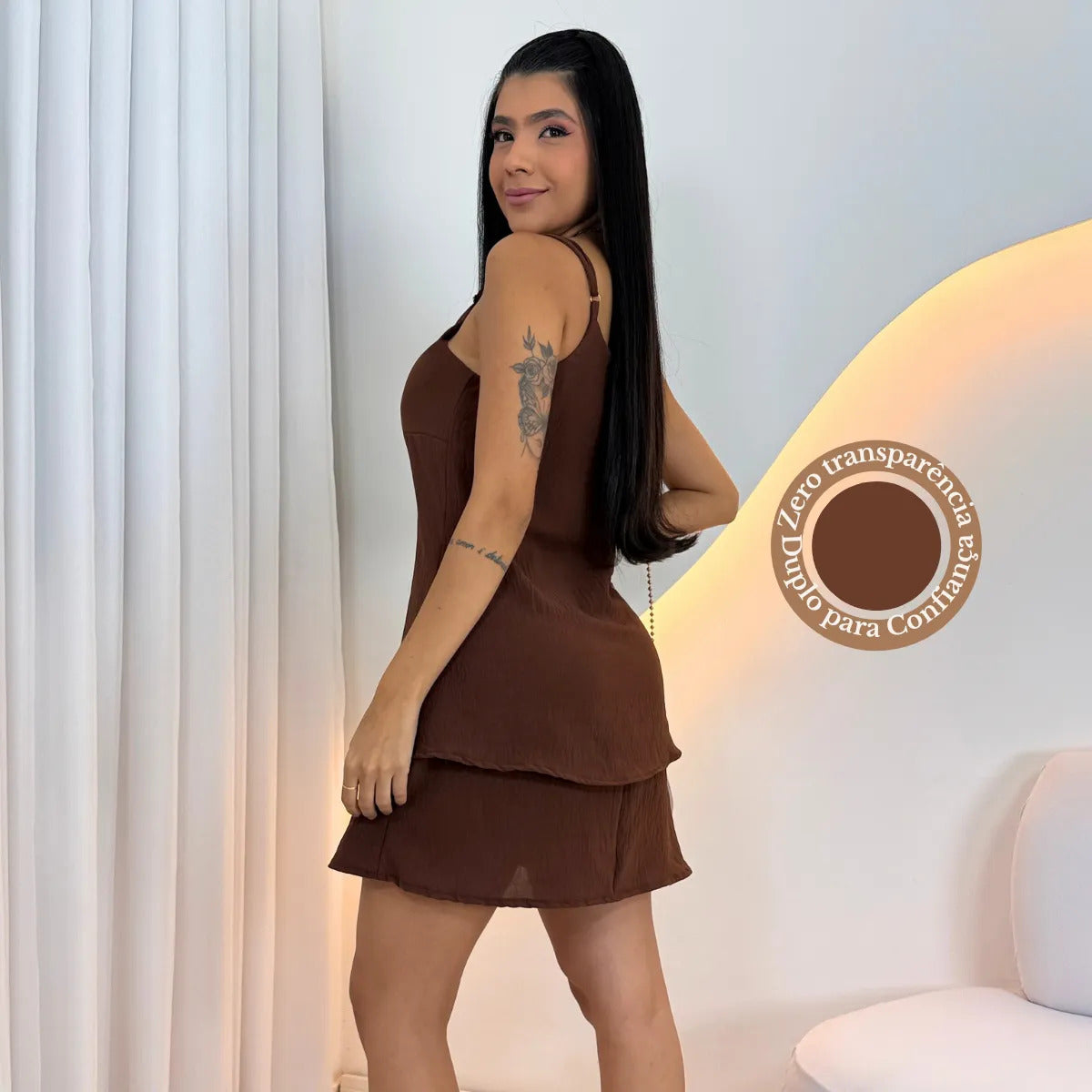 Vestido Feminino Ísis Leve Fluido Casual Elegante Duna para o Verão