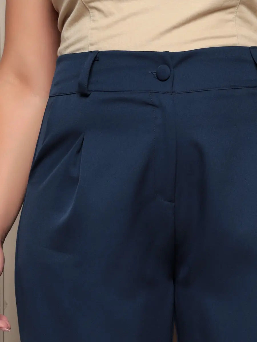 Calça Social Alfaiataria Cintura Alta Plus Size Feminina