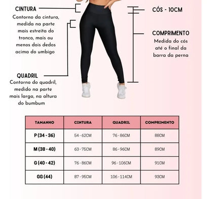 Kit 3 Calças Feminina Legging Grossa Para Academia Cós Alto