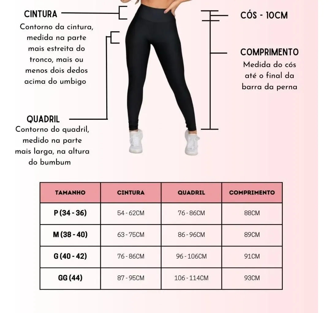 Kit 3 Calças Feminina Legging Grossa Para Academia Cós Alto