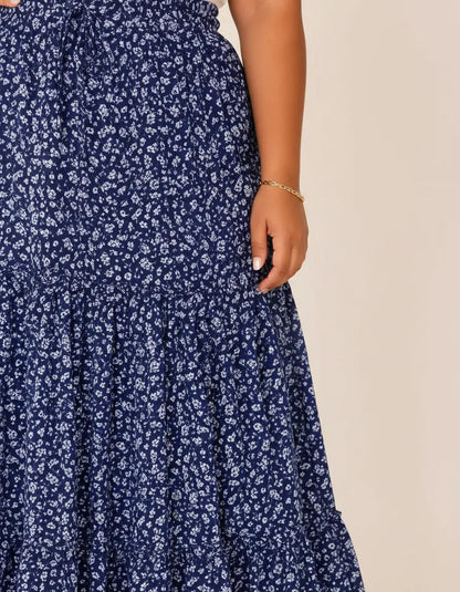 Saia Longa Com Babado Estica Bastante Veste 44 - 52 Elegante