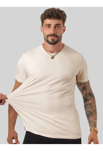 Camiseta Basica Masculina Algodão Lisa Malha Peruana Premium