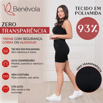 Short Benévola Poliamida Sem Costura Bermuda Confortável