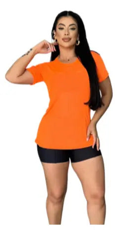Blusa Tule Camiseta Feminina Academia Fitness