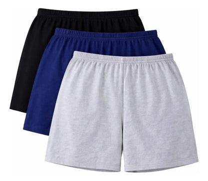 Kit 3 Shorts Beblast Feminino Algodão Confortável Plus Size