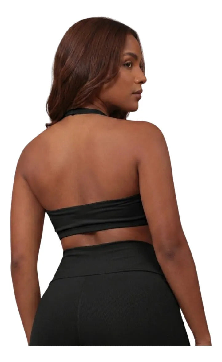 Top Halter Fitness Frente Unica Suplex Bojo Removìvel Yoga