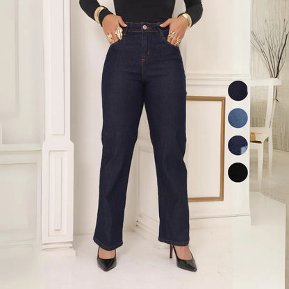 Calça Jeans Wide Leg Feminina Cintura Alta Caimento Perfeito