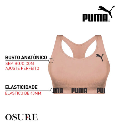 Top Puma Original Feminino Alta Sustentação Academia Fitness