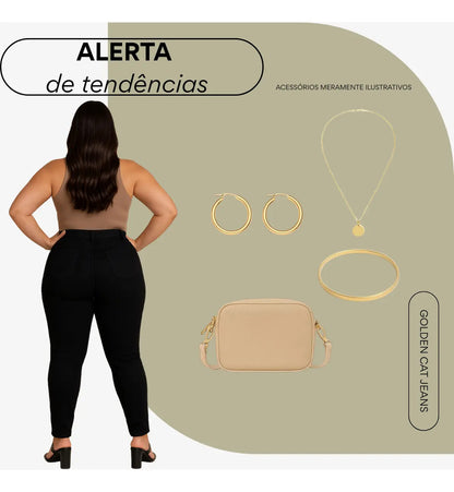 Calça Jeans Plus Size Cintura Alta Elastano Lycra Modeladora