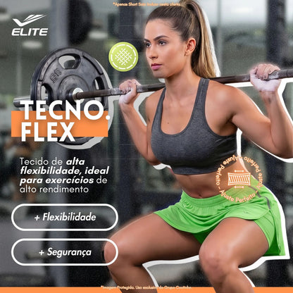 Short Feminino Academia Saia Fitness Corrida Poliamida Elite