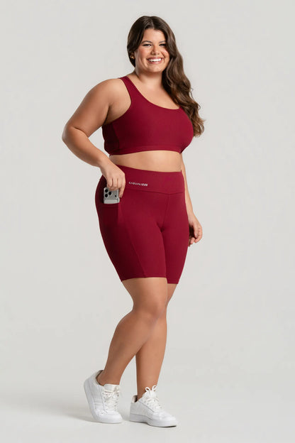 Top Feminino Academia Bolso Nadador Corrida Fitness Esporte