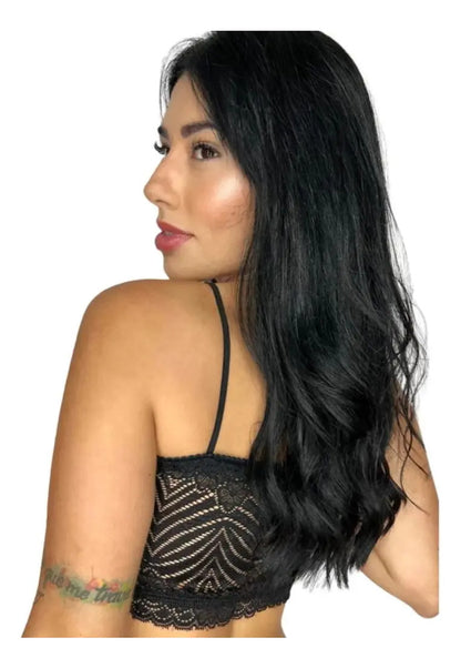 Top Faixa Renda Moda Blogueira Cropped Tomara Que Caia Sutiã