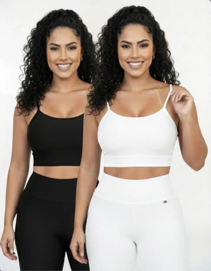 Kit-2 Top Alcinha Fina Academia Fitness C/ Bojo Suplex Power