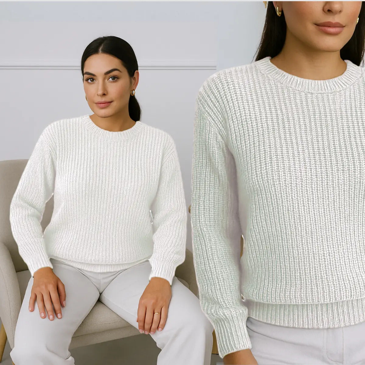 Suéter Blusa Manga Longa Max Cropped Frio Pullover Lã Trico