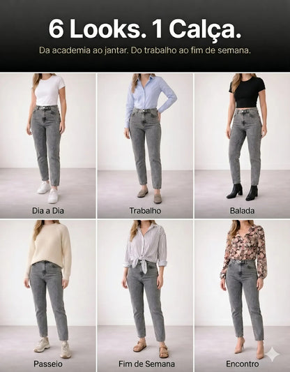 Calça Jeans Mom Stillger Feminina Cintura Alta Cor Clara