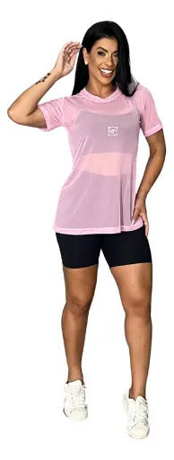 Blusa Tule Camiseta Feminina Academia Fitness