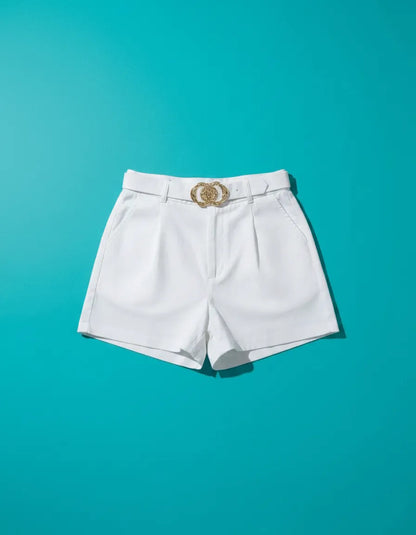 Short Feminino Social Com Cinto Alfaiataria Trabalho