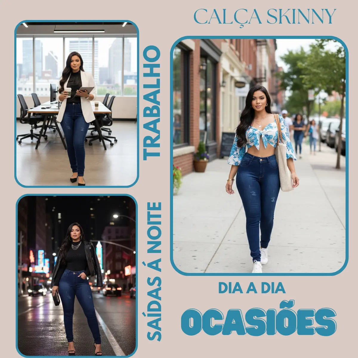 Calça Preta Jeans Feminina Com Elastano Cintura Alta Skinny