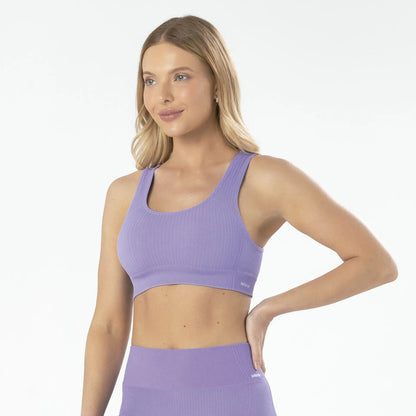 Top Nadador Canelado Sem Costura Fitness Academia Selene