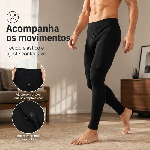 Calça Térmica Flanelada Segunda Pele Inverno Masculino Frio
