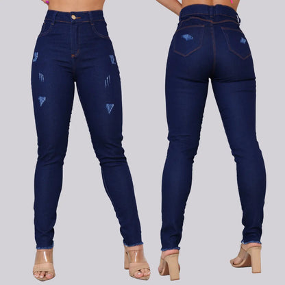 Calça Jeans Feminina Preta Cintura Alta Com Lycra Modeladora