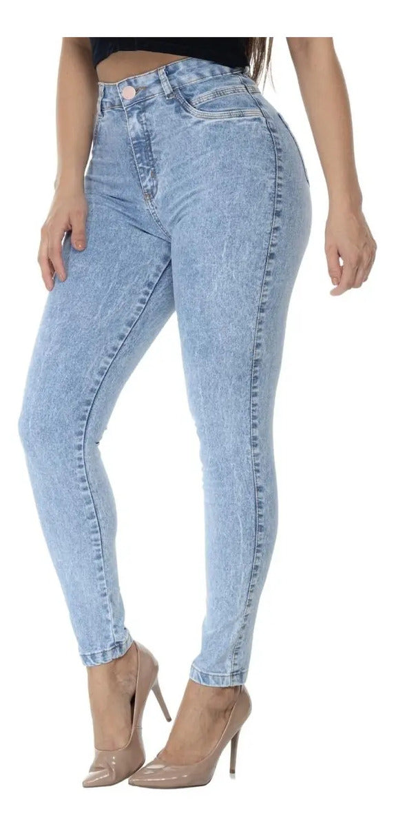 Calça Jeans Feminina Skinny Cintura Alta Levanta Bumbum
