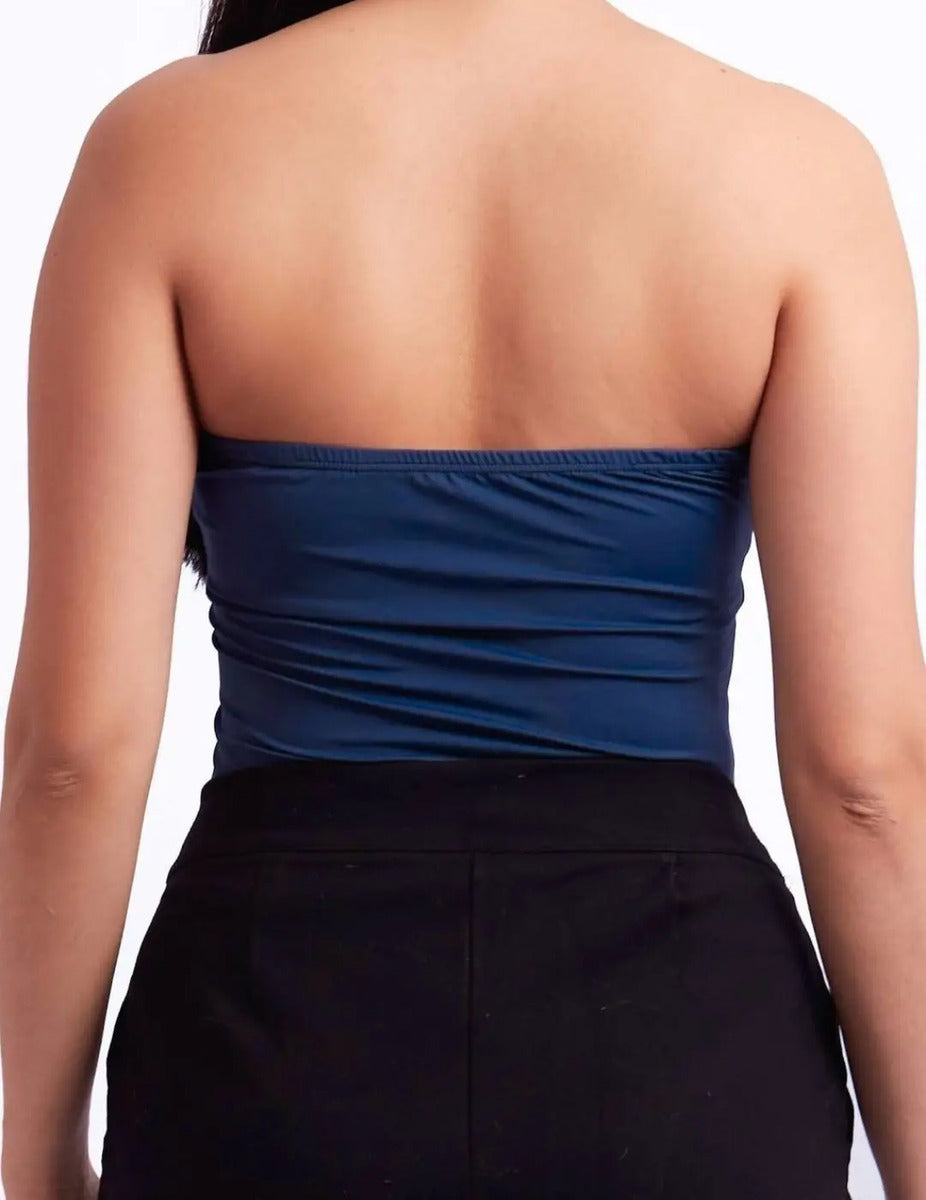 Top Tube Poliamida Forrada Tomara Que Caia Cropped Moda