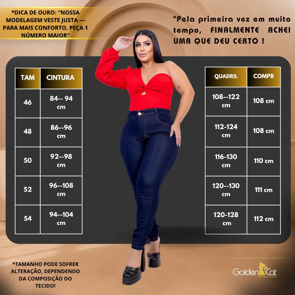 Calça Jeans Plus Size Cintura Alta Elastano Lycra Modeladora